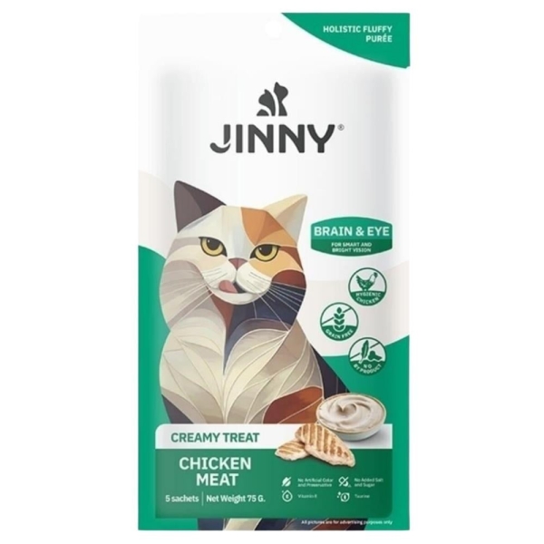 JINNY CREAMY SIVI KEDİ ÖDÜLÜ TAVUK ETLİ 5x15 GR 5'Lİ*12